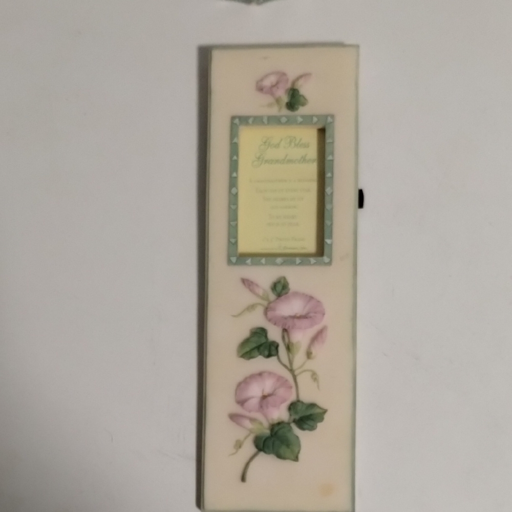 Charming God Bless Grandmother Floral Picture Frame with Pink Accents